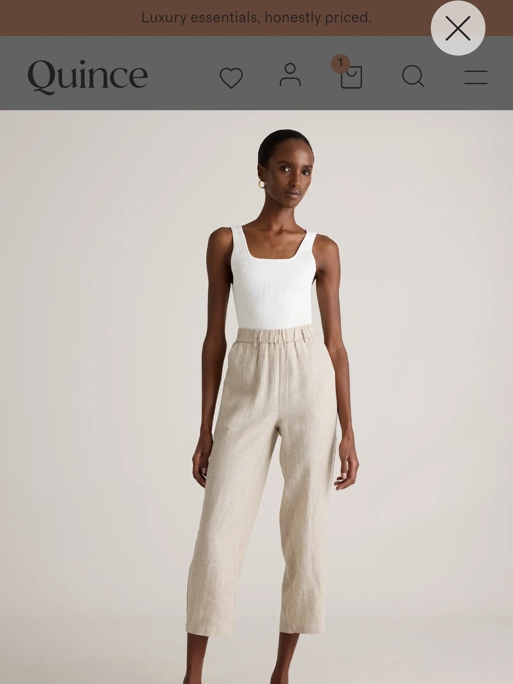 Quince 100% European Linen Pants - Beige/Creme - NWT
